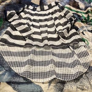 High Low black and white skirt